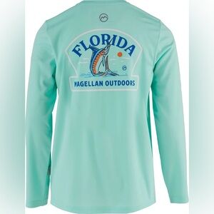 Magellan Outdoors T-shirt Florida FL Graphic Long Sleeve Fish Gear Mens L